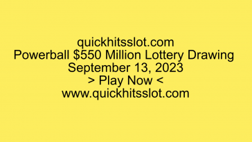Powerball $550 Million Lottery Drawing September. Play Now. quickhitsslot.com