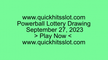 Powerball Lottery Jackpot Drawing September 27. Play Now. quickhitsslot.com