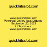 Powerball Lottery Next Drawing September 20. Play Now. quickhitsslot.com